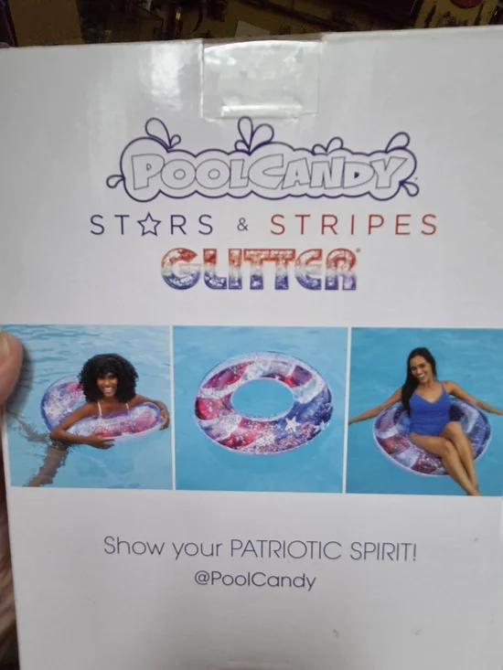 Pool Candy Stars & Stripes Glitter Swim Tube  Red, White & Blue - Picture 4 of 4